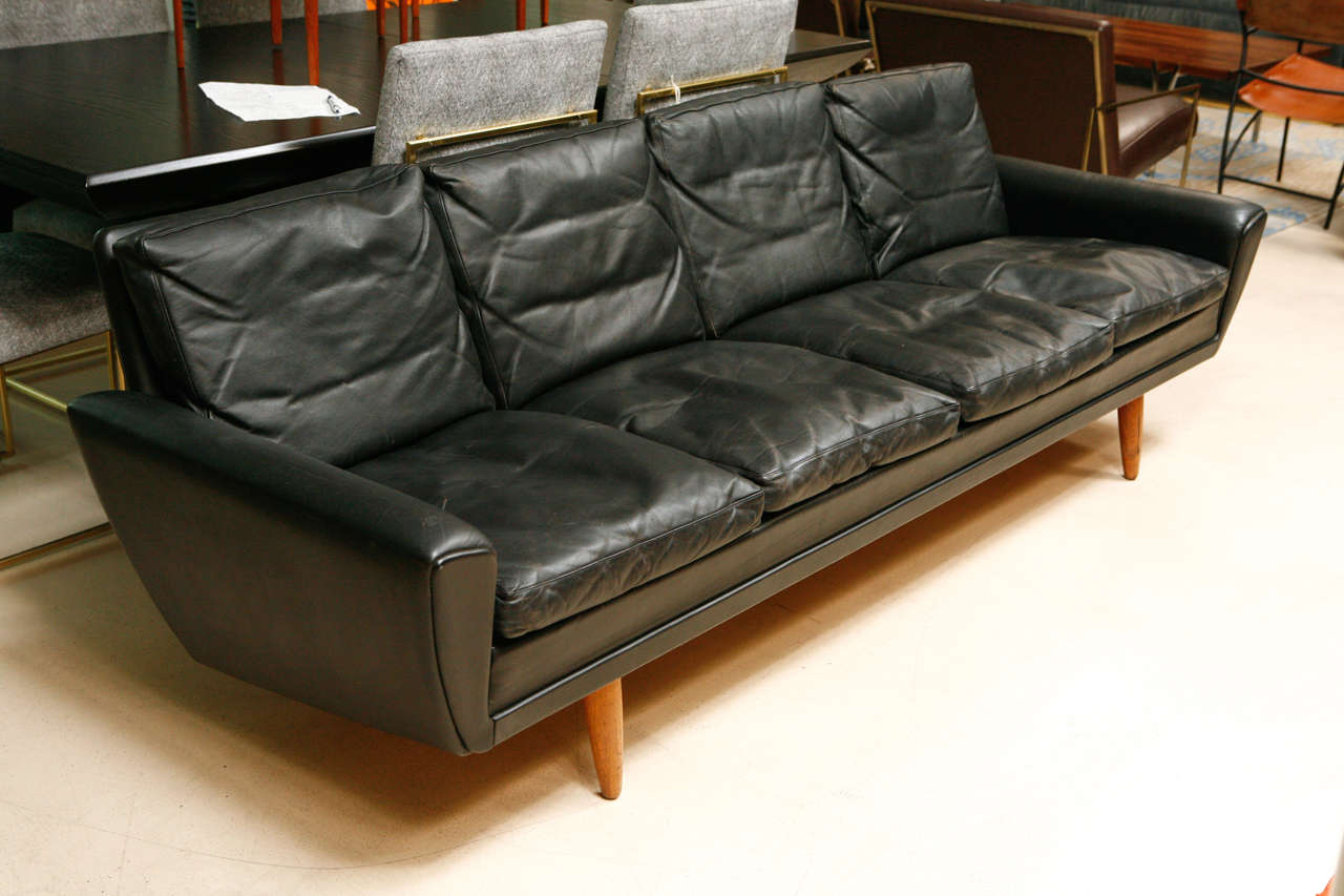 Mid-20th Century G. Thams Designed Leather Sofa
