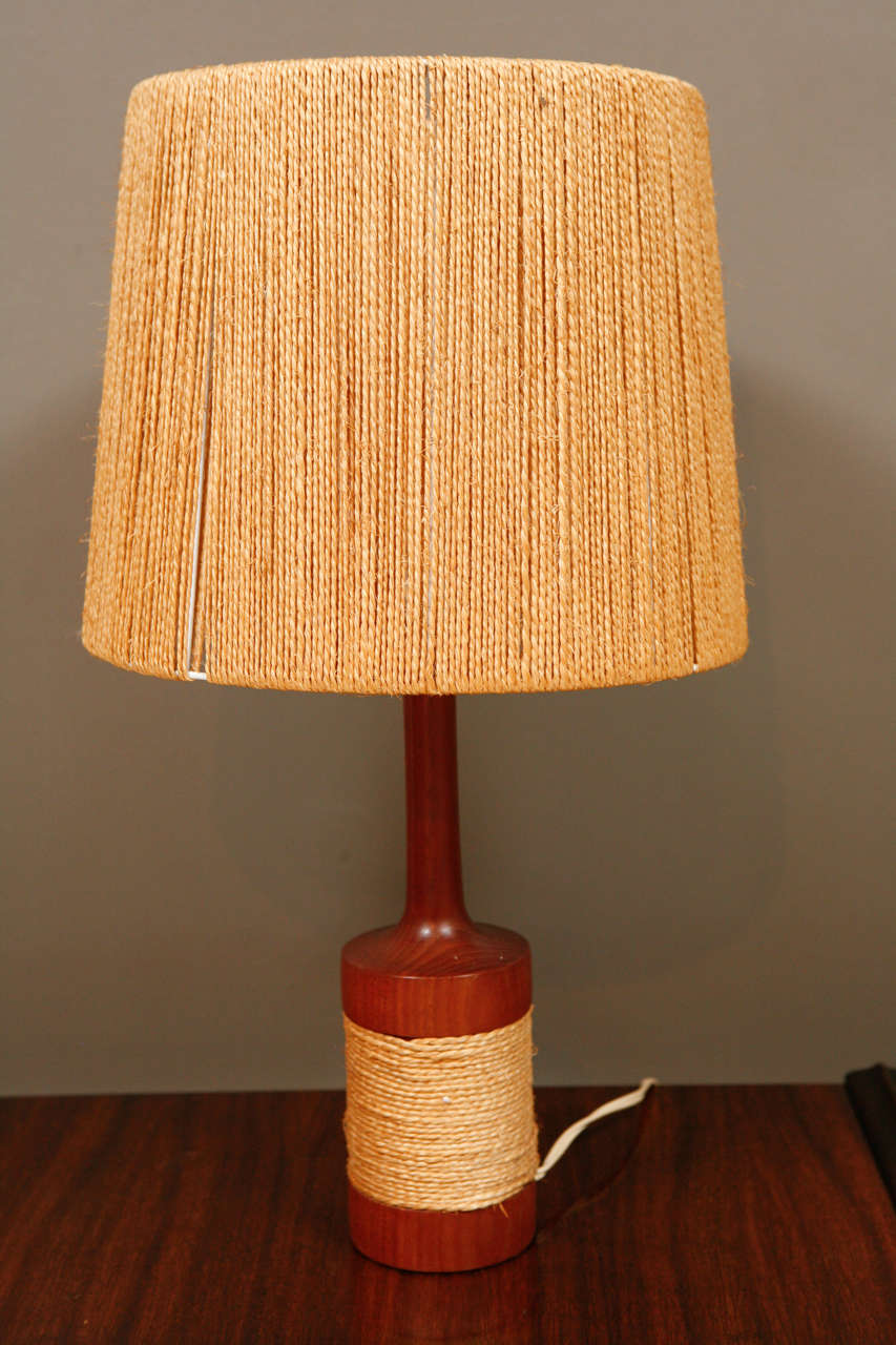 Danish Teak Lamp w/ Cord Shade