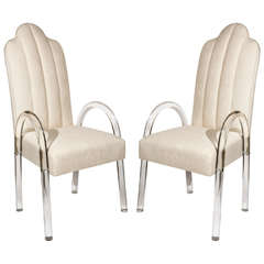 Pair of Vintage Arched Lucite Armchairs