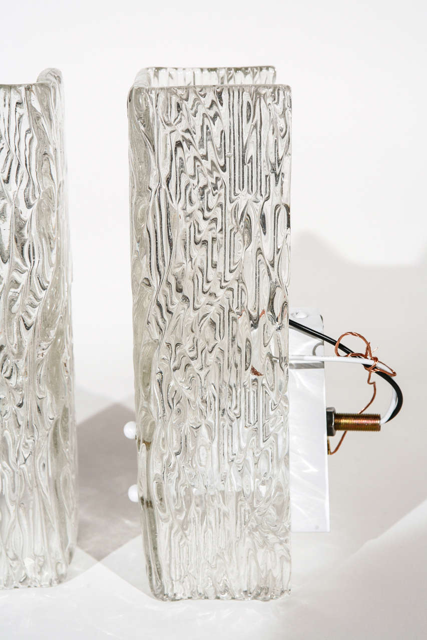 20th Century Pair of Glass Sconces by Kalmar For Sale