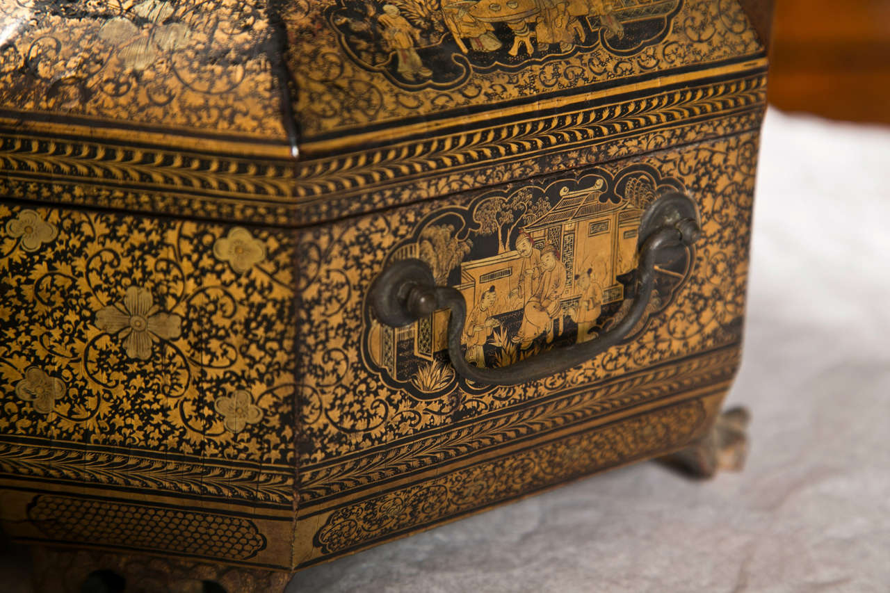 A Mid 19th Century Chinese Lacquer Sewing Box 2