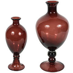 Pair of Purple Glasses Vases