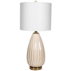 1960s Italian Ribbed Glass Table Lamp 9