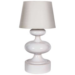 French Scupltural White Ceramic Table Lamp