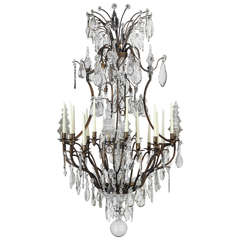A very rich and heavy executed antique, 19th.c. chandelier