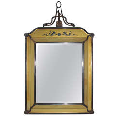 A silverplated double framed brass mirror in Art Nouveau style 6