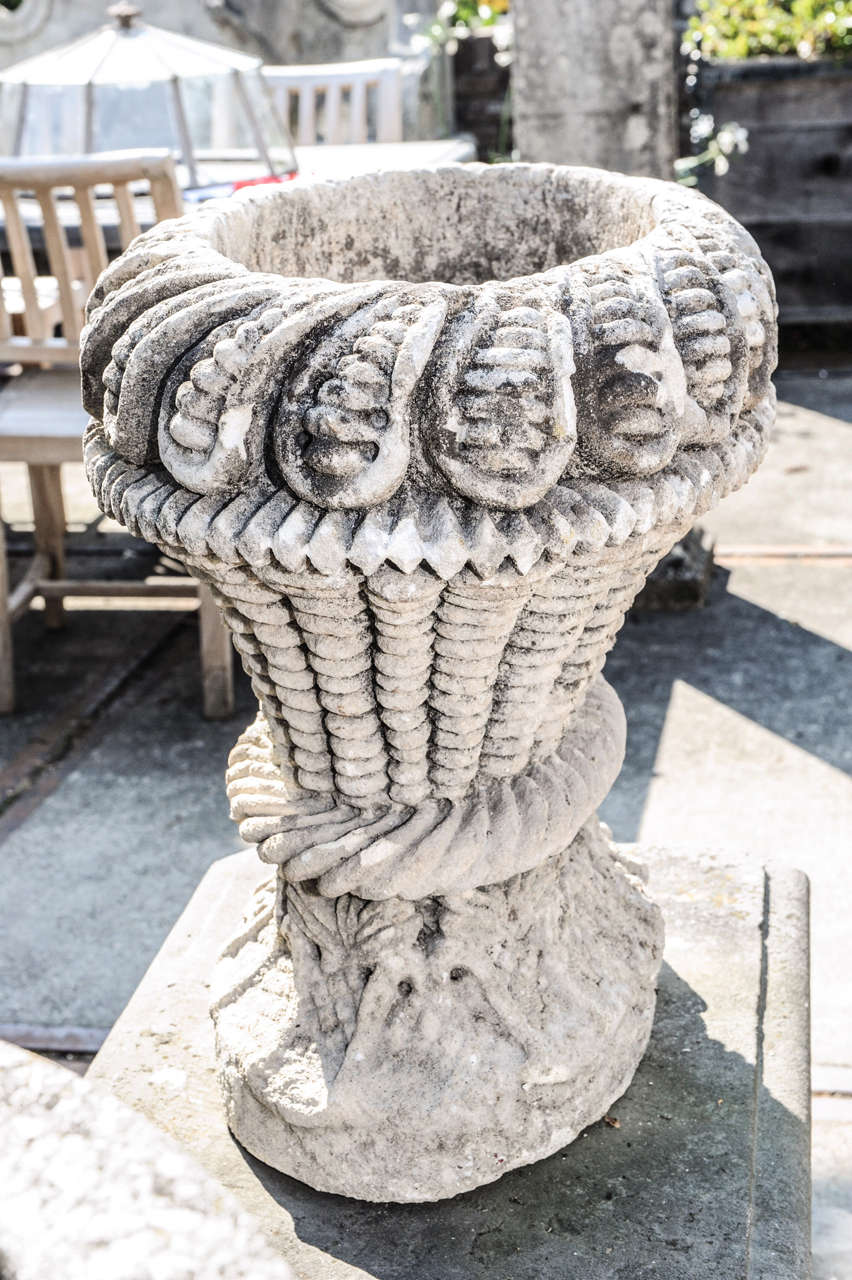 French An 18th century carved limestone basket