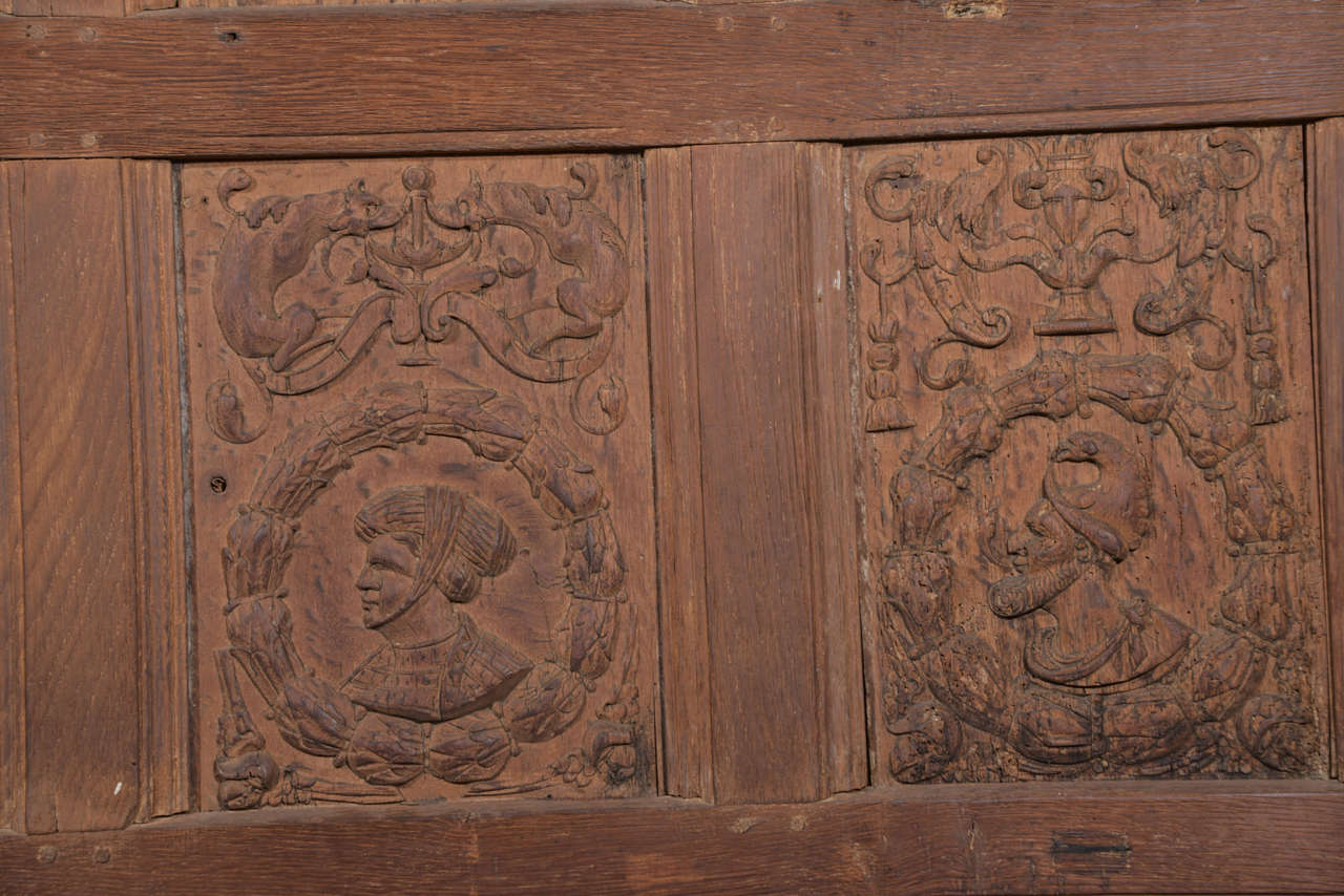 English Set of Eleven 16th Century Carved Linenfold Wood Panels
