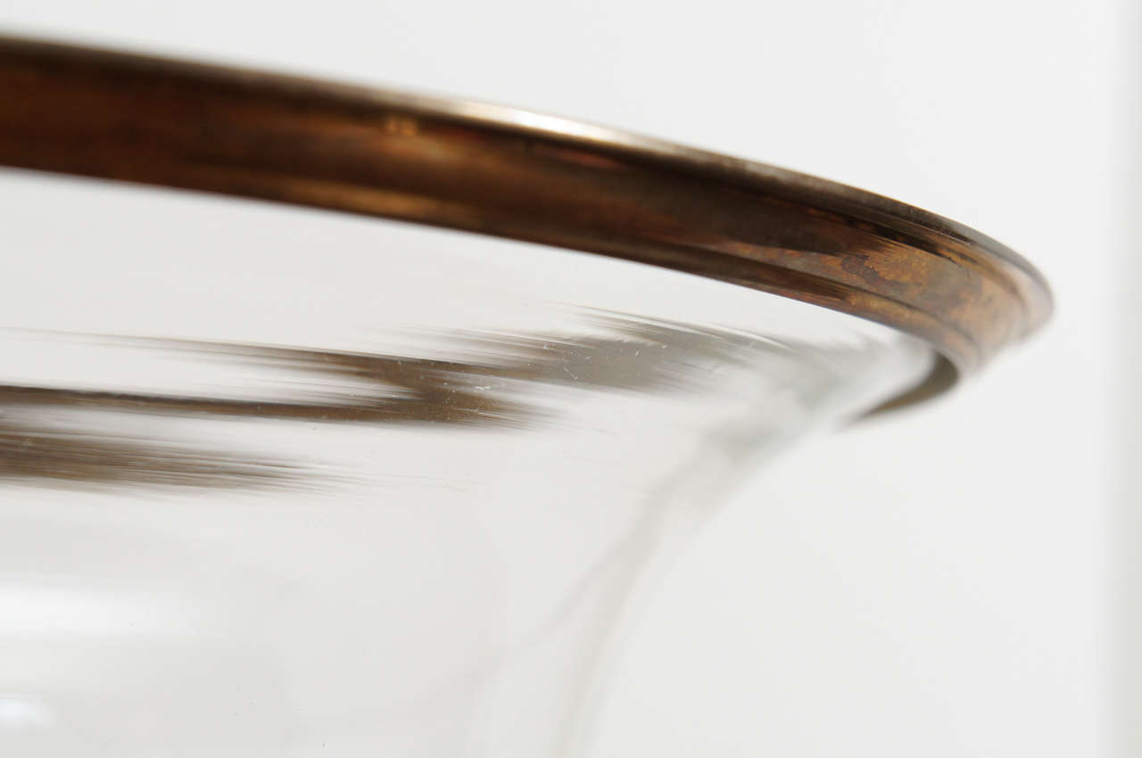 Late 20th Century Pair Of Glass Hurricane Lamps