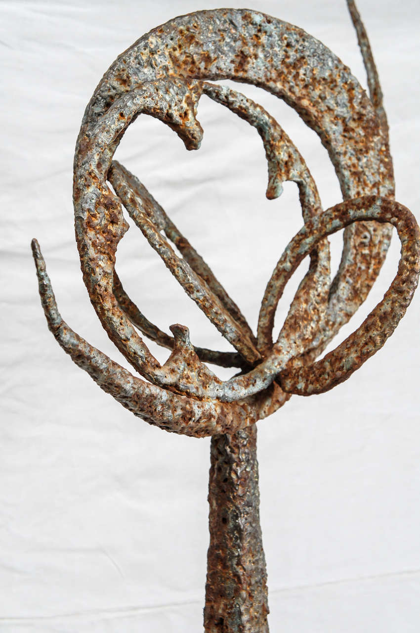 Iron Sculpture In Distressed Condition In Hudson, NY