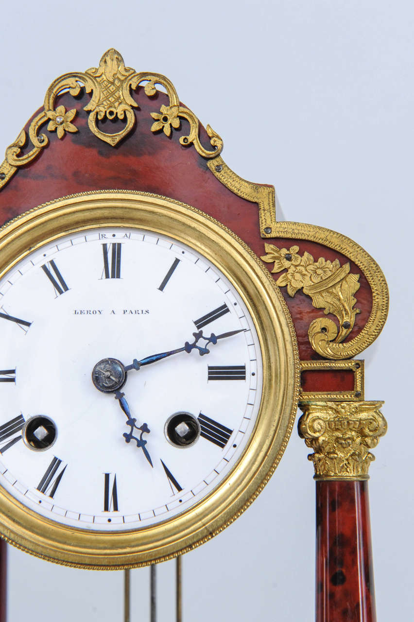 19th Century Very Attractive Small Charming Tortoiseshell clock, Signed 