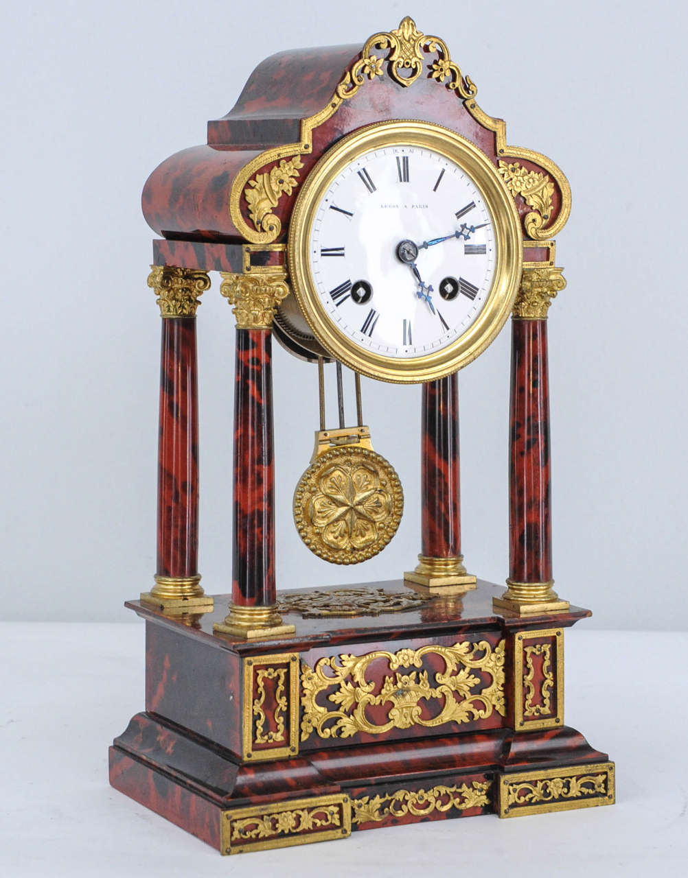 Ormolu Very Attractive Small Charming Tortoiseshell clock, Signed 