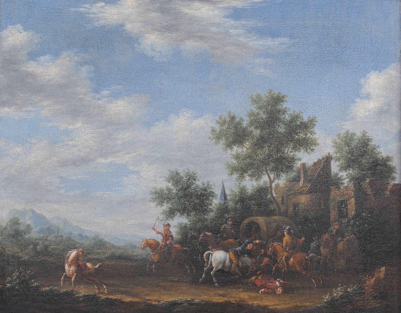 Baroque A 17th c. Dutch oil painting For Sale