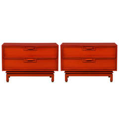 Retro Striking Pair of End Tables/ Night Stands by American of Martinsville