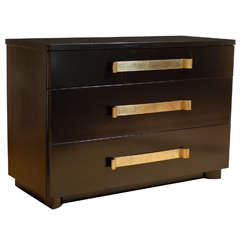 Gorgeous John Stuart 3 Drawer Chest/Commode in Black Lacquer