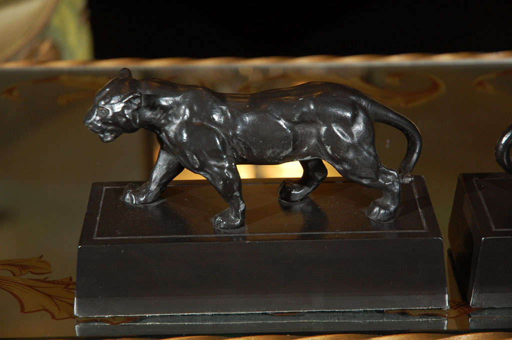 French Panther Bookends