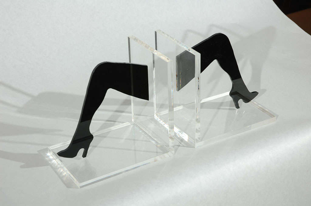 Vintage Lucite Bookends at 1stdibs