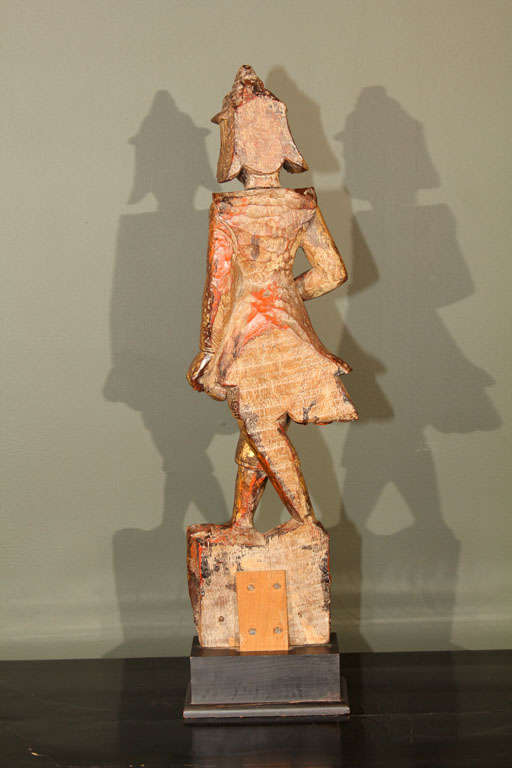 Burmese Carved Wood Soldier For Sale 4