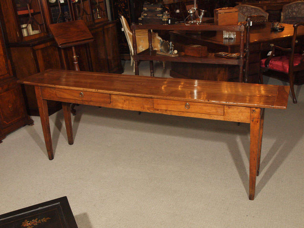 Antique French large two-drawer provincial server.