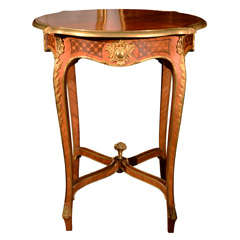 19th c Louis XVI Kingwood and bronze dore side table