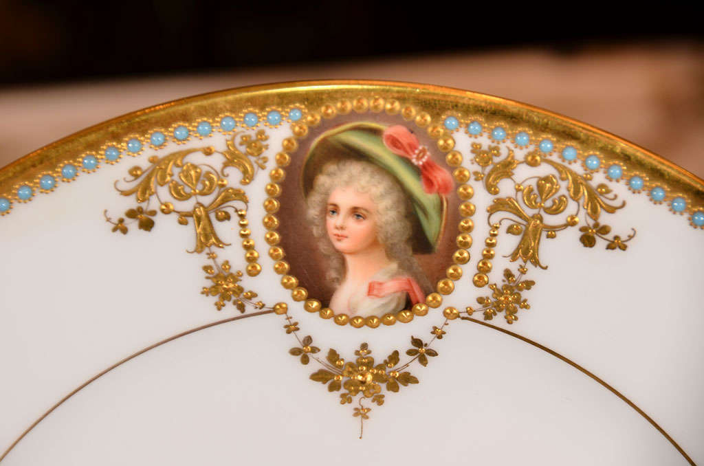 Porcelain 19th c set of Austrian Royal Vienna plates For Sale