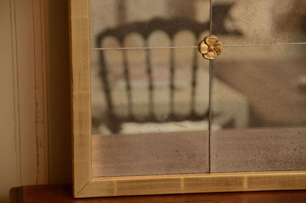 French Segmented Antiqued Mirror W Rosettes At 1stdibs Contemporary French Segmented Antiqued Mirror W Rosettes For