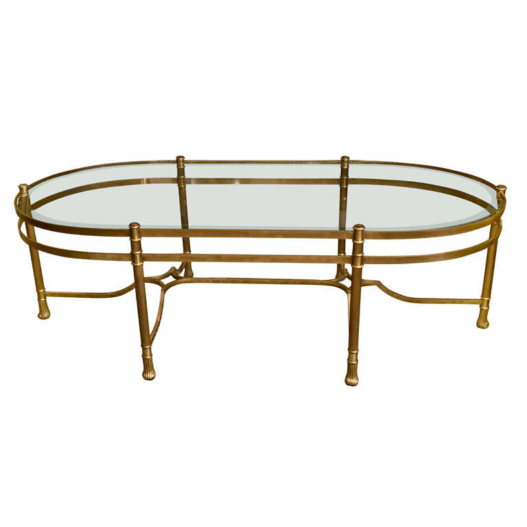 Brass Oval Coffee Table at 1stdibs