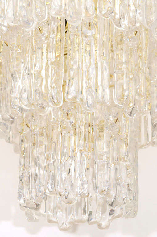 Kalmar Style Ice Chandelier In Lucite And Brass 1