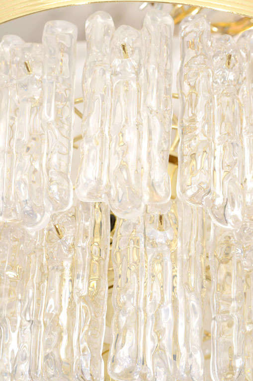 Kalmar Style Ice Chandelier In Lucite And Brass 2