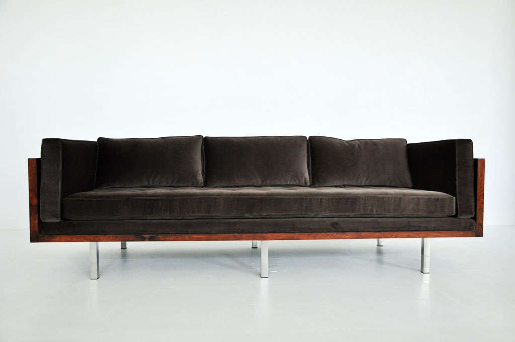 milo baughman rosewood sofa