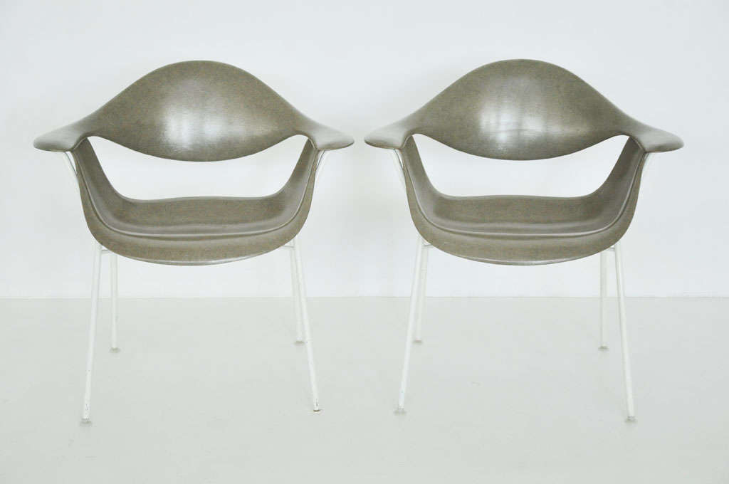 Rare DFH chairs by George Nelson for Herman Miller.  This base was only offered by Herman Miller for a very short time.
