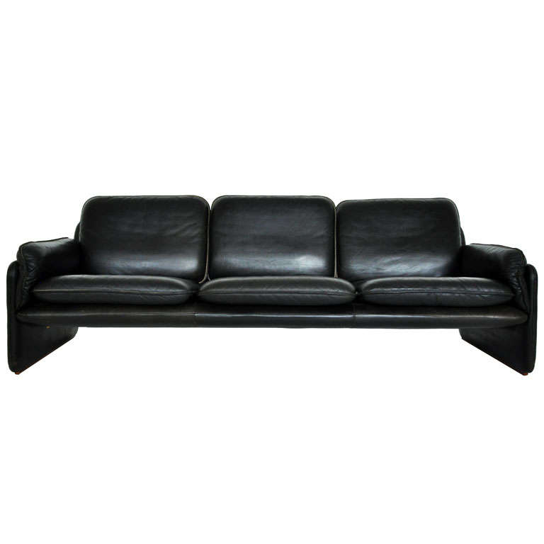 De Sede black leather sofa