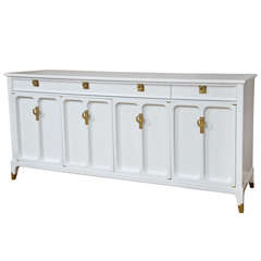Vintage White Lacquered Credenza