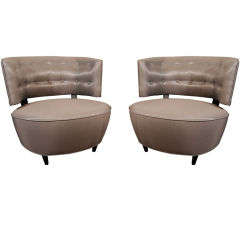 Pair of Curved Slipper Chairs Designed by Gilbert Rohde