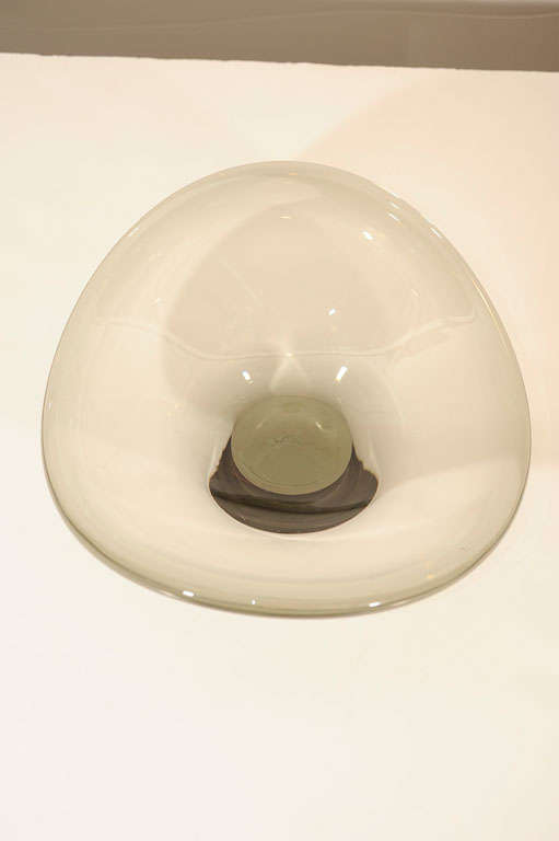 Modernist Smoked Glass Bowl by Holmegaard In Excellent Condition In New York, NY
