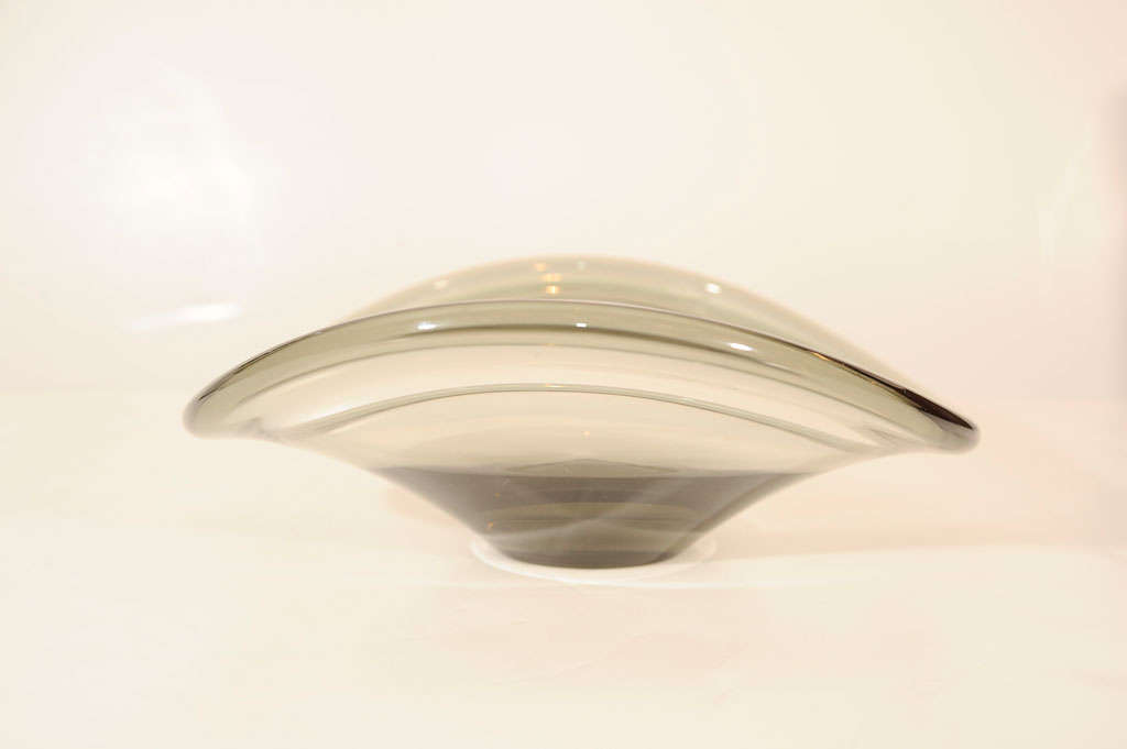 20th Century Modernist Smoked Glass Bowl by Holmegaard