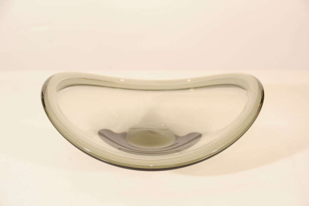 Modernist Smoked Glass Bowl by Holmegaard 2