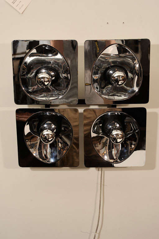 Modernist Four-Way Chrome Sconce & Wall Sculpture by Sciolari 3