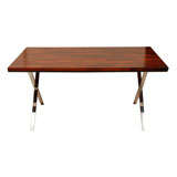 Solid Rosewood And Chrome Writing Desk