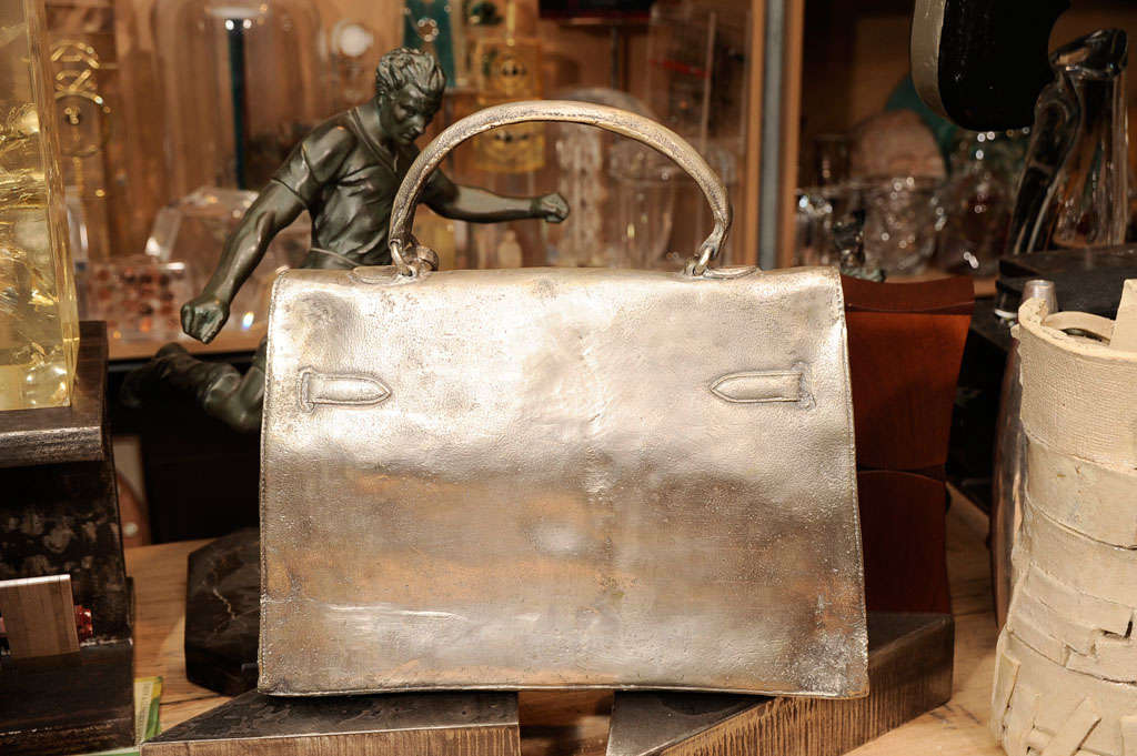 Silvered Bronze Hermes Kelly Bag In Excellent Condition For Sale In New York, NY