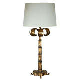 Pair of Palm Treee Lamps with Linen Shades