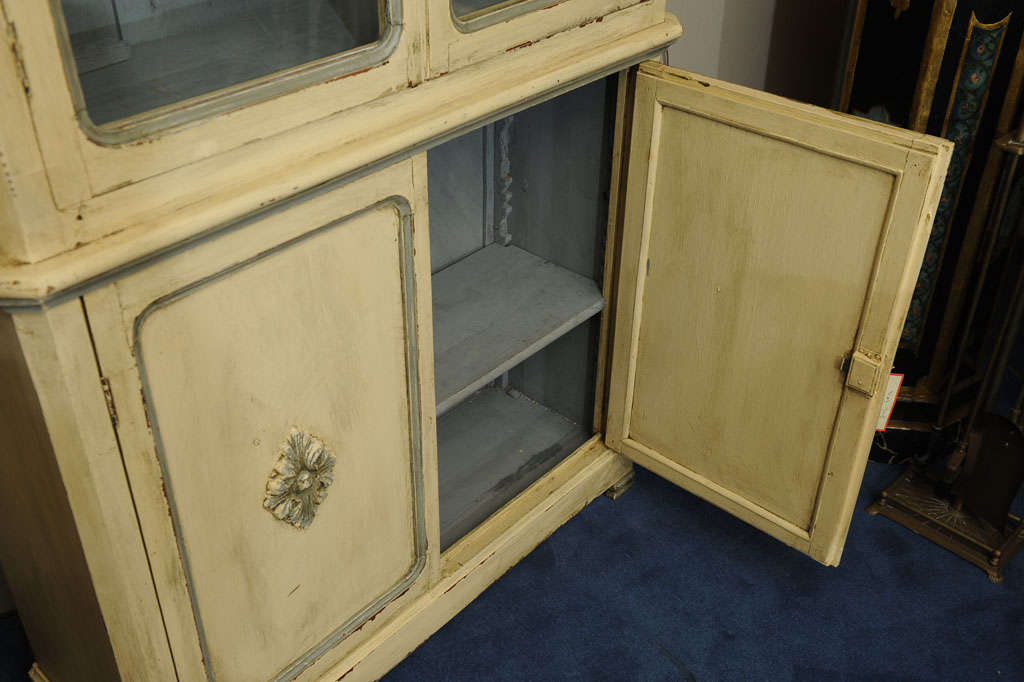 19th c. Swedish Neoclassical Polychrome Bookcase Cabinet 2