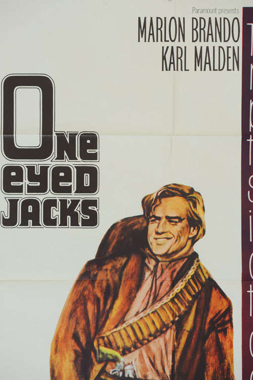 Original 1961 "One Eyed Jacks" Promo Movie Poster For Sale at 1stdibs