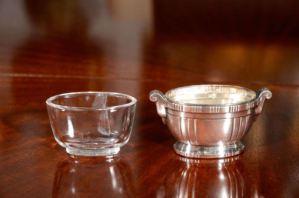 Pair of Silver Salt Cellars by Sue et Mar For Sale 1