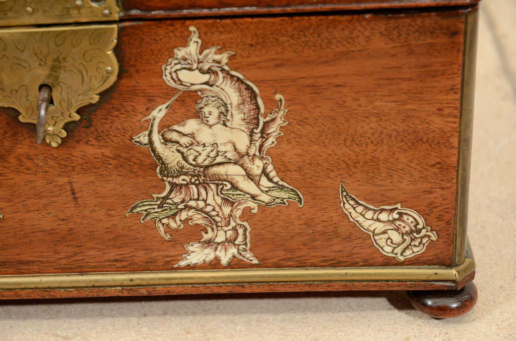 A mid 18th German Ivory Inlaid Mahogany Box 7