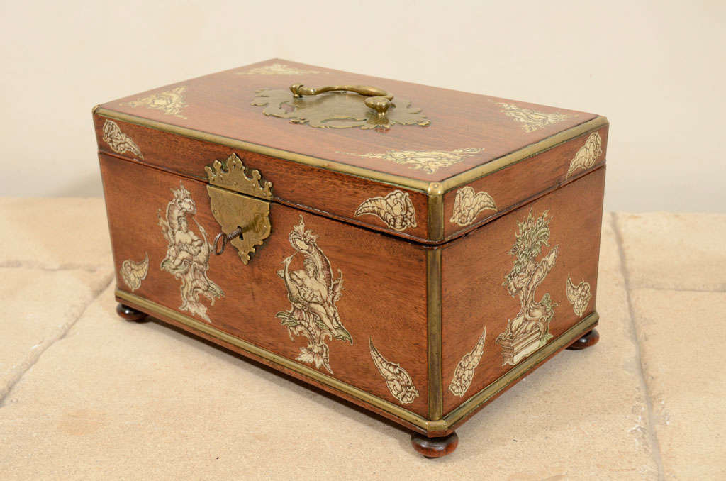 A mid 18th German Ivory Inlaid Mahogany Box 3