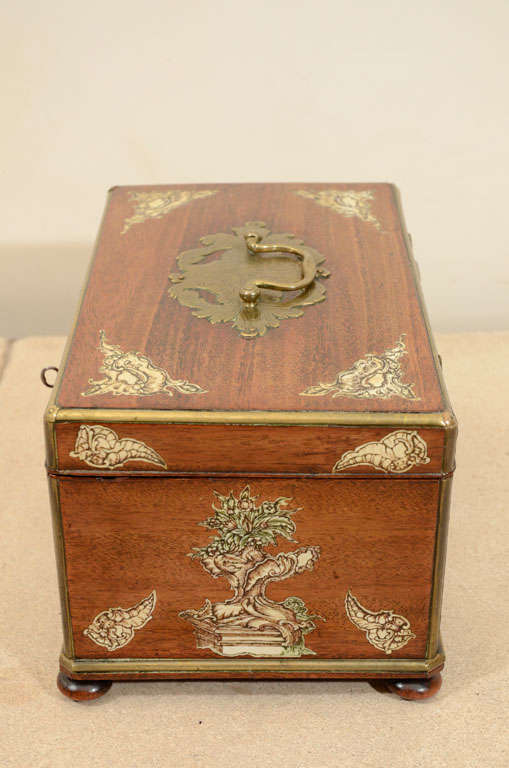 A mid 18th German Ivory Inlaid Mahogany Box 4