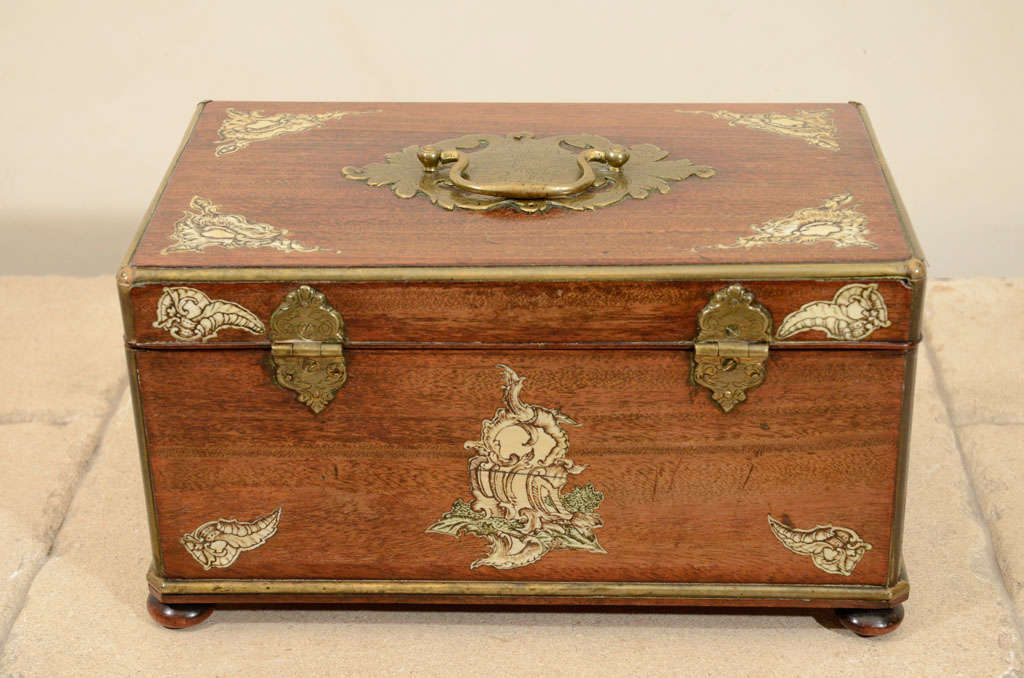 A mid 18th German Ivory Inlaid Mahogany Box 5