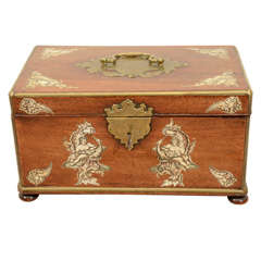 A mid 18th German Ivory Inlaid Mahogany Box