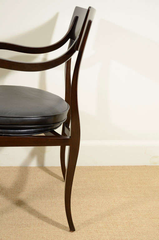 Mahogany A Set of Eight Ed Wormley for Dunbar 'Alexandria' Chairs.